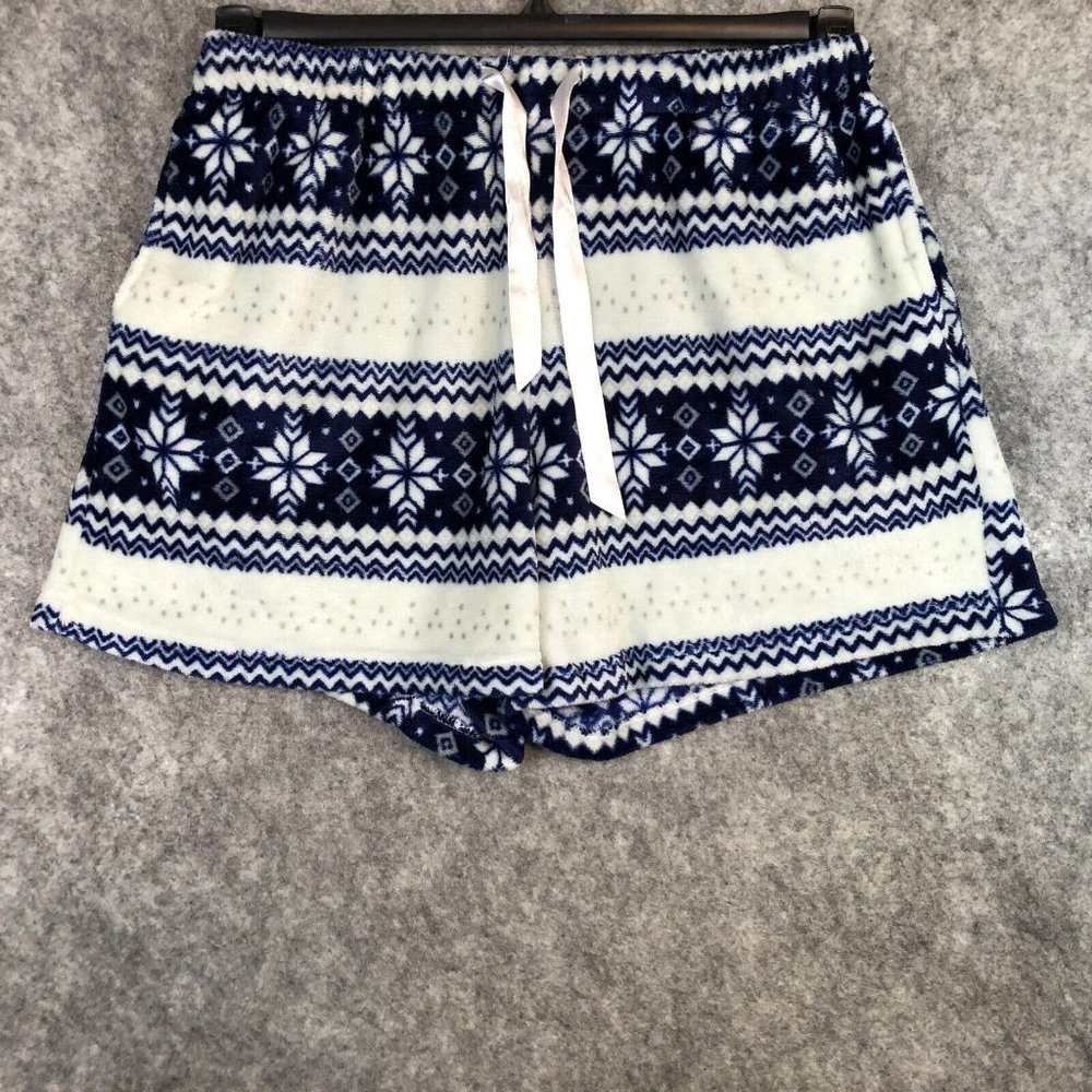 Chic Soul Short 2XL Fleece Lounge Pajama Christmas Snowflake Winter Lounge Sleep